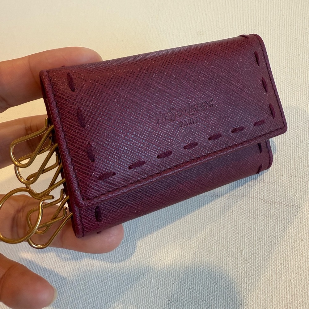 YSL Saint Laurent Key Case Saffiano Leather